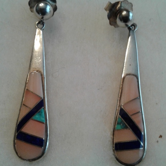 Jewelry - Vintage Native American Navajo Multistone Earrings